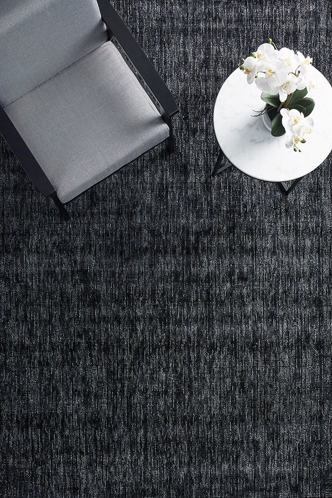 Azure Black Floor Rug