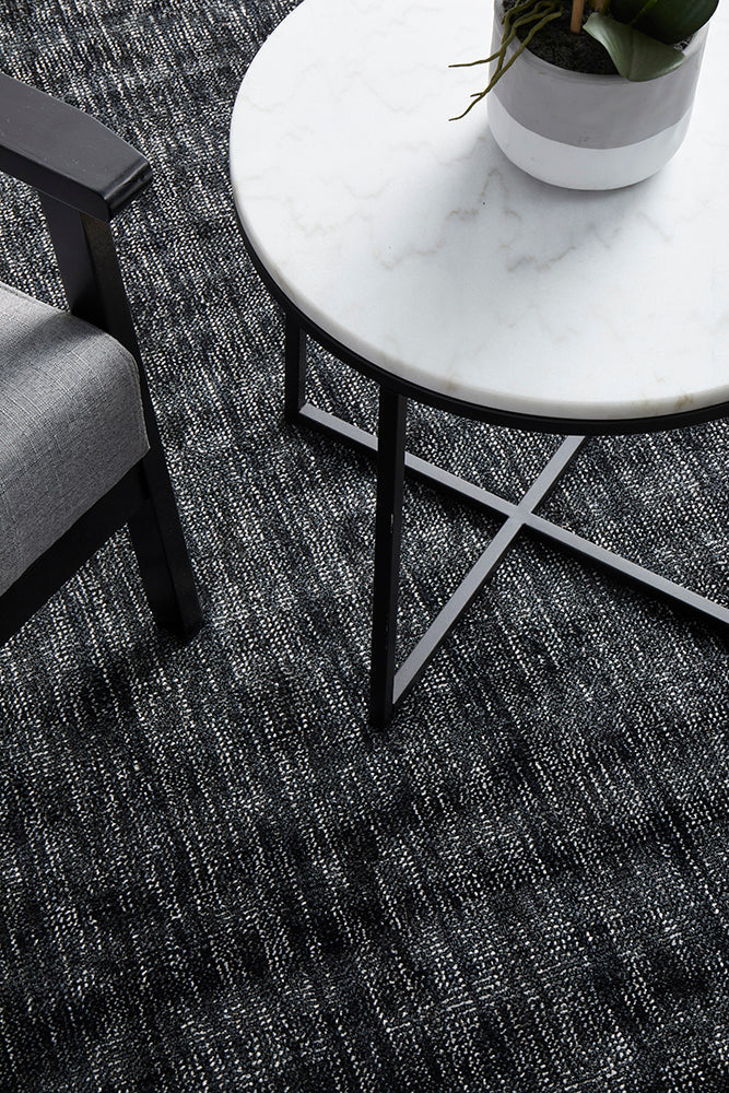 Azure Black Floor Rug